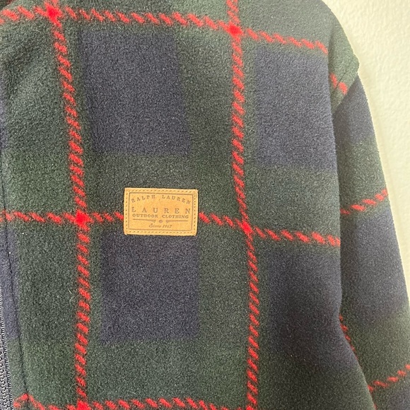 Vintage 90's Ralph Lauren Plaid Full Zip Fleece Unisex Jacket Petite M - Picture 6 of 14